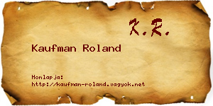 Kaufman Roland névjegykártya