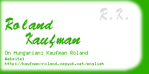 roland kaufman business card